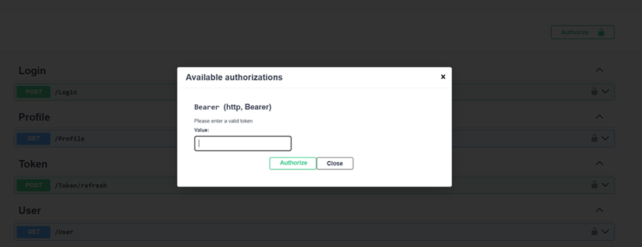 Swagger Authorize